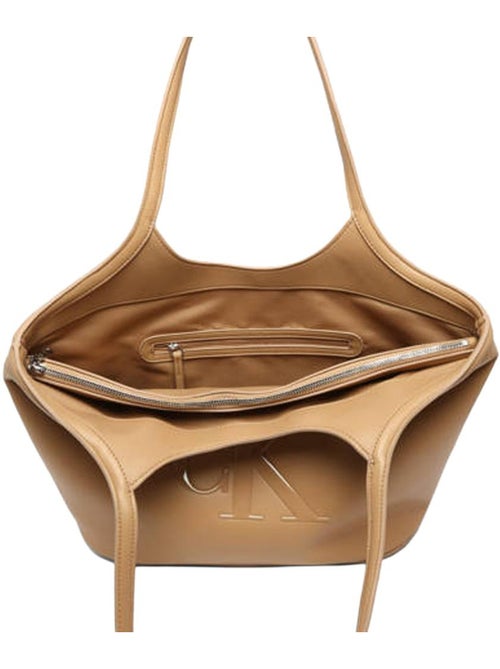 Mala de senhora camel calvin klein jeans bold ck shopper - Kiabi