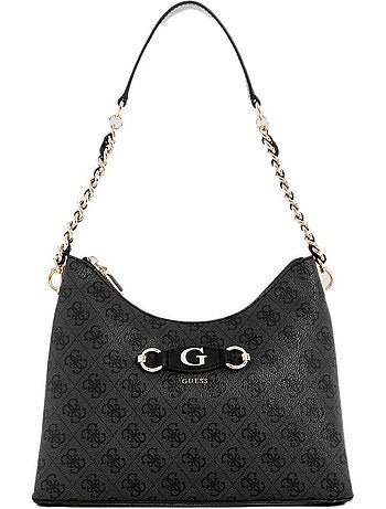 Mala de senhora guess izzy top preta/cinzenta