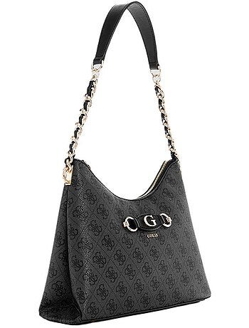 Mala de senhora guess izzy top preta/cinzenta