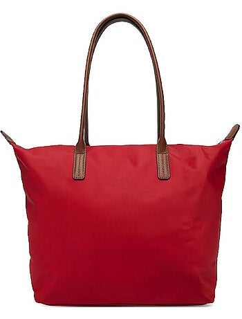 Mala de senhora vermelha tommy hilfiger popette tote para mulher