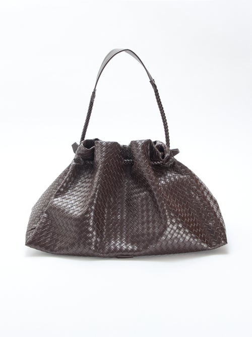 Mala grande em imitação de couro com efeito entrançado - Kiabi