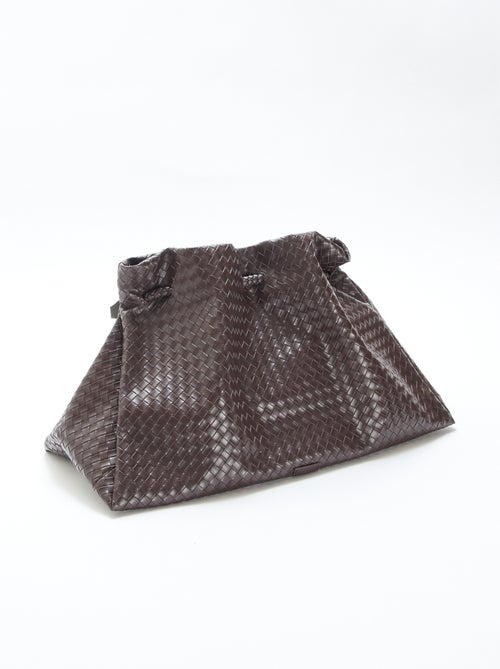 Mala grande em imitação de couro com efeito entrançado - Kiabi