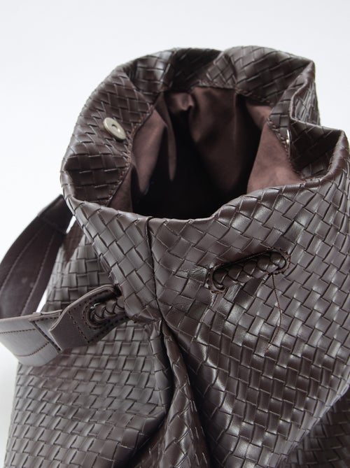 Mala grande em imitação de couro com efeito entrançado - Kiabi