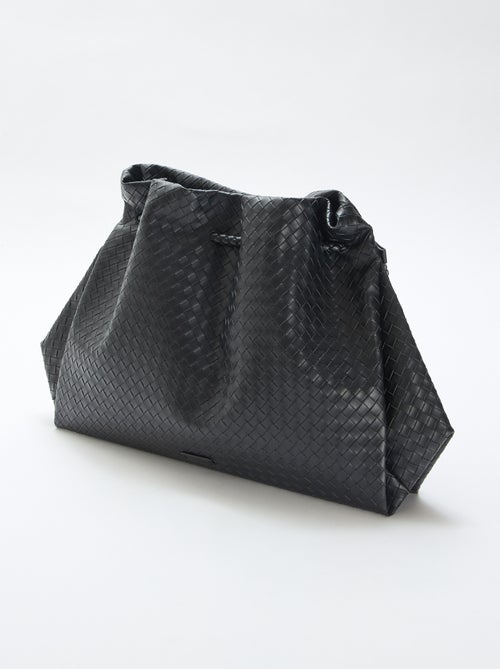 Mala grande em imitação de couro com efeito entrançado - Kiabi