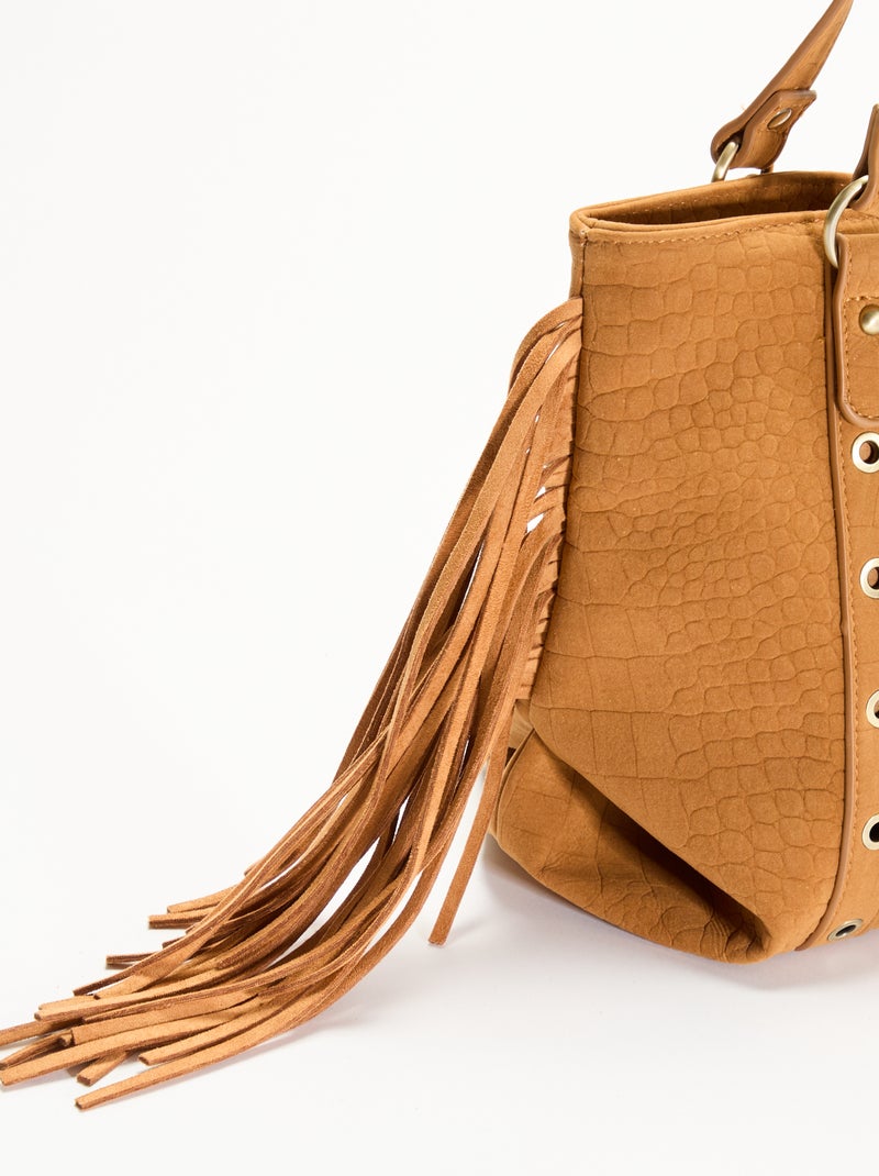 Mala hobo com franjas Bege - Kiabi
