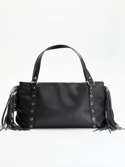 Mala hobo com franjas em imitação de pele - Kiabi