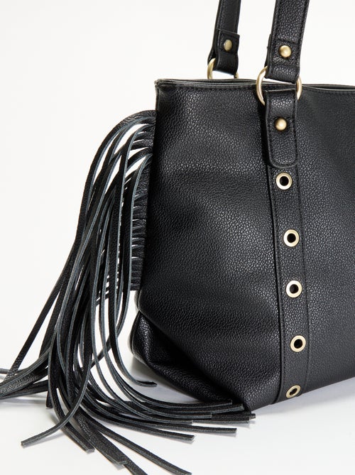 Mala hobo com franjas em imitação de pele - Kiabi