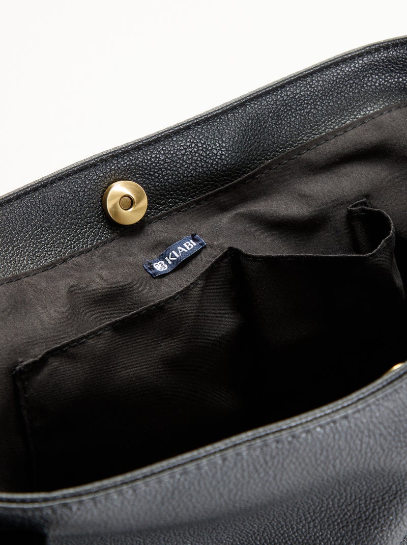 Mala hobo com franjas em imitação de pele Preto - Kiabi