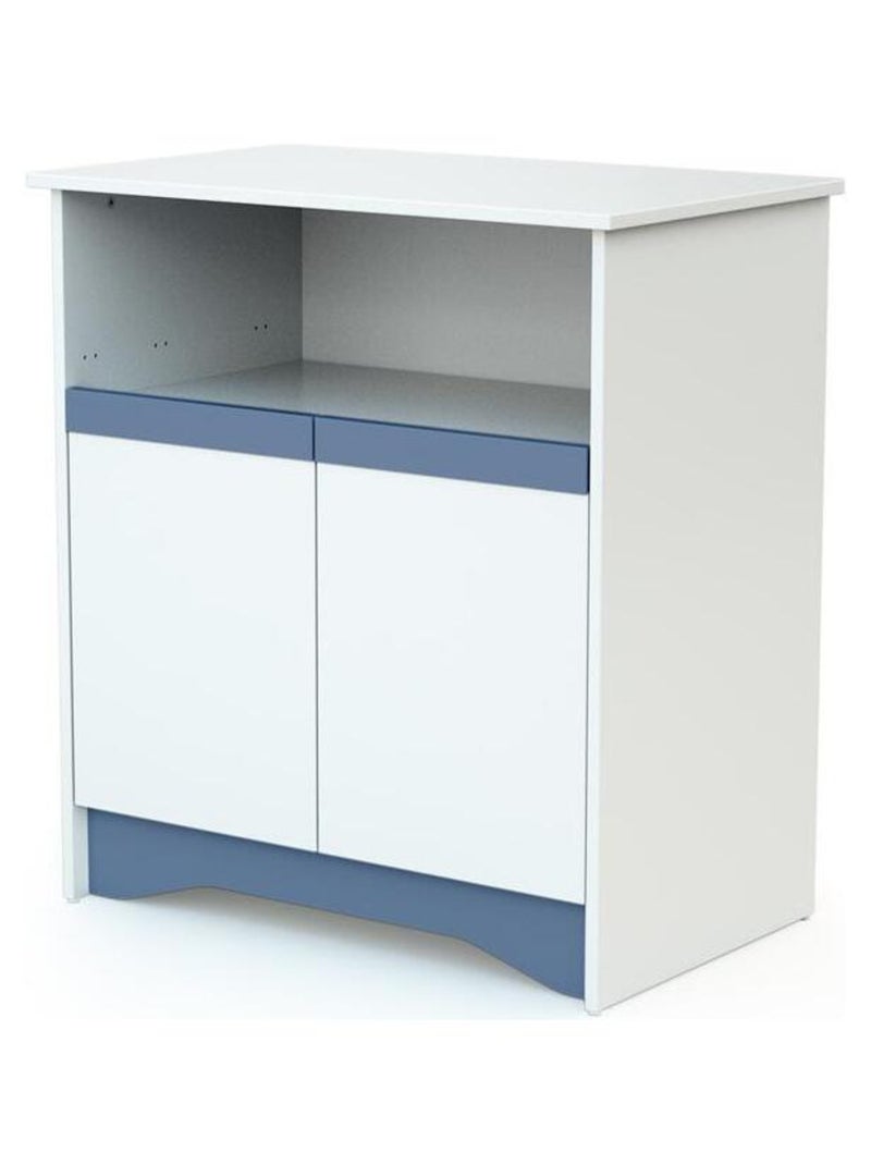 Mala muda-fraldas de 2 portas cotillon de madeira Branco Azul - Kiabi
