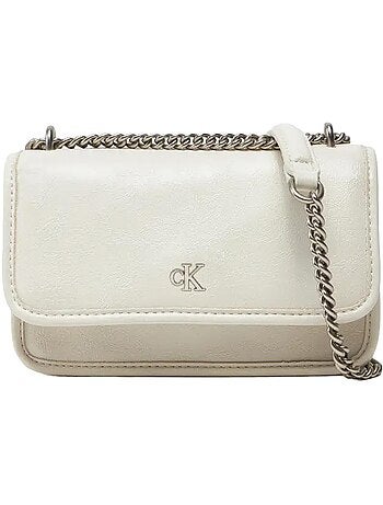 Mala Tiracolo Calvin Klein Jeans Ecru com Corrente para Mulher