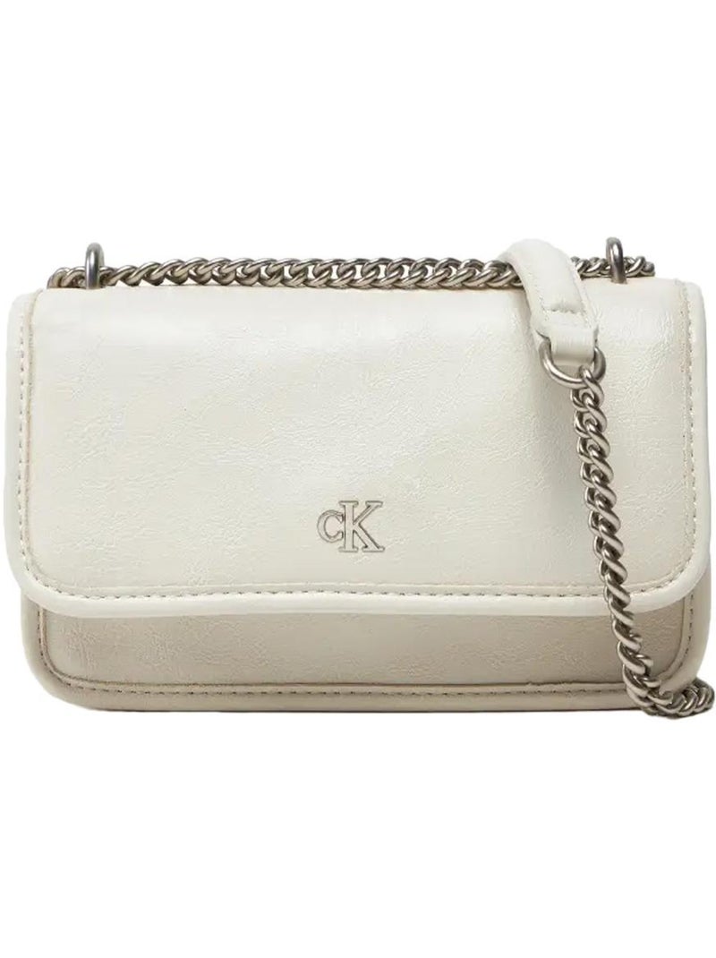 Mala Tiracolo Calvin Klein Jeans Ecru com Corrente para Mulher Ecru - Kiabi