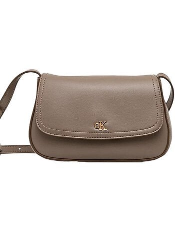 Mala Tiracolo Castanha Calvin Klein Jeans Ck Flap para Mulher