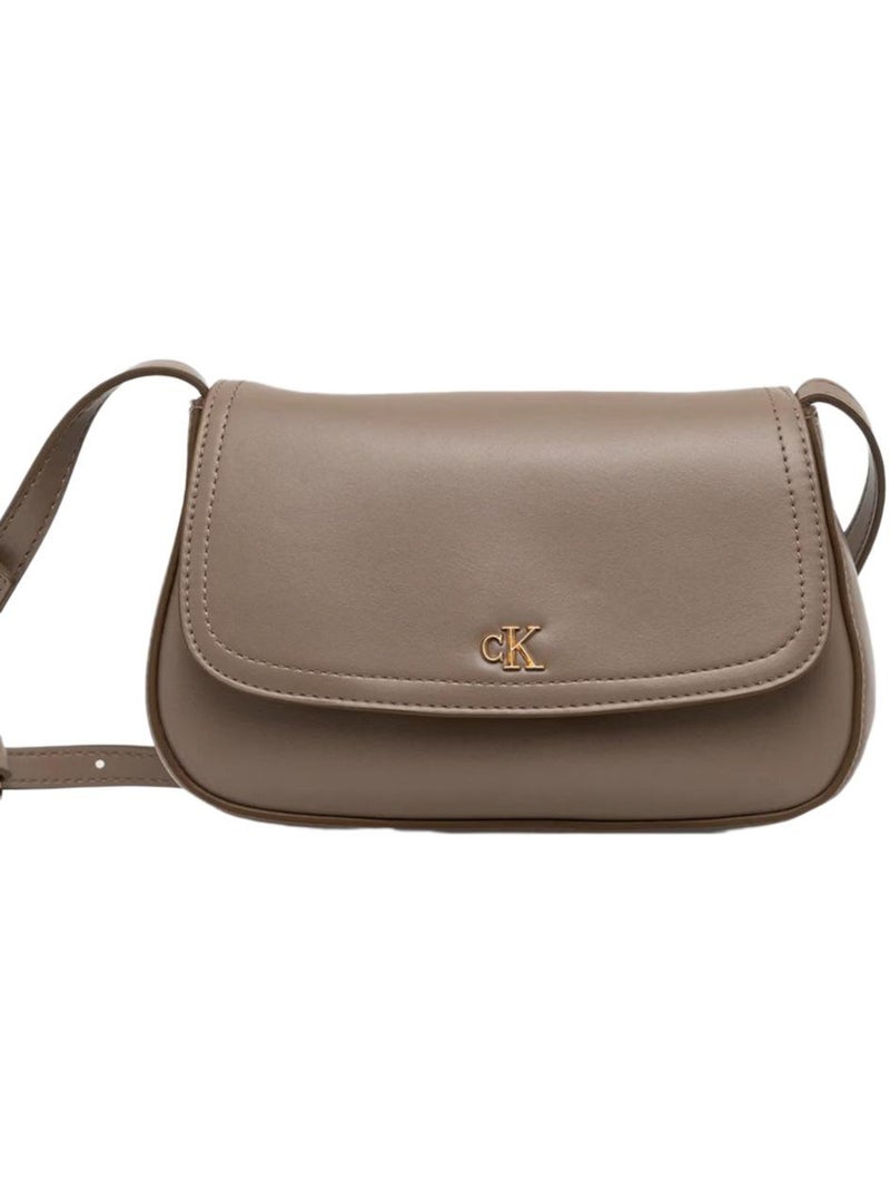 Mala Tiracolo Castanha Calvin Klein Jeans Ck Flap para Mulher Castanho-capuccino - Kiabi