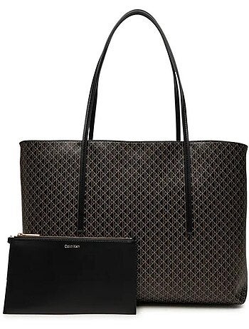 Mala Tote Calvin Klein Jeans Emblem AOP Preta para Mulher