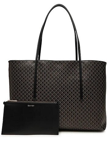 Mala Tote Calvin Klein Jeans Emblem AOP Preta para Mulher
