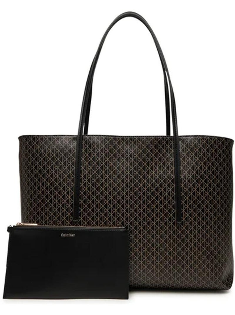 Mala Tote Calvin Klein Jeans Emblem AOP Preta para Mulher Preto - Kiabi