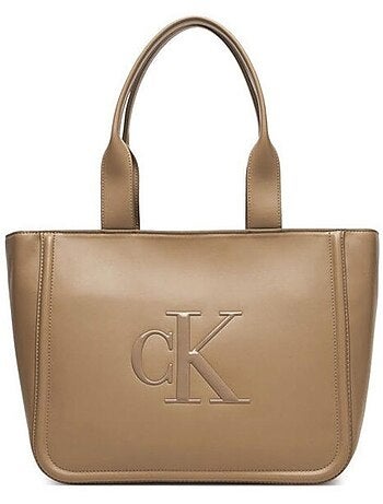 Mala Tote Média Calvin Klein Jeans Bold Bege para Mulher