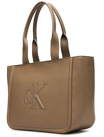 Mala Tote Média Calvin Klein Jeans Bold Bege para Mulher