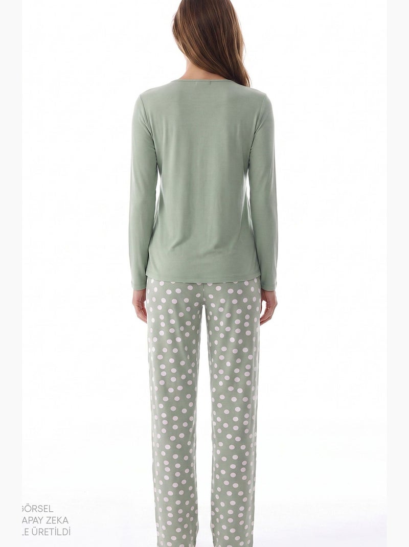 Mama conjunto de pijama com bolinhas e manga comprida penti Verde menta - Kiabi