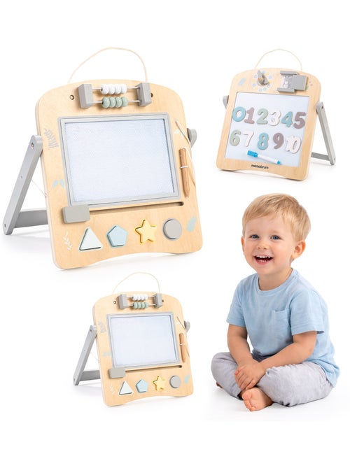 Mamabrum mini chevalet - quadro educativo de madeira 2 em 1 para crianças - Kiabi
