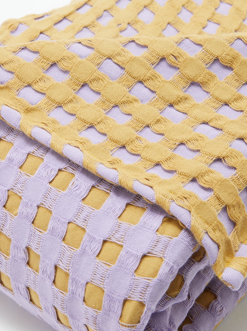 Manta bicolor com design em relevo (180 x 200 cm) VIOLETA - Kiabi