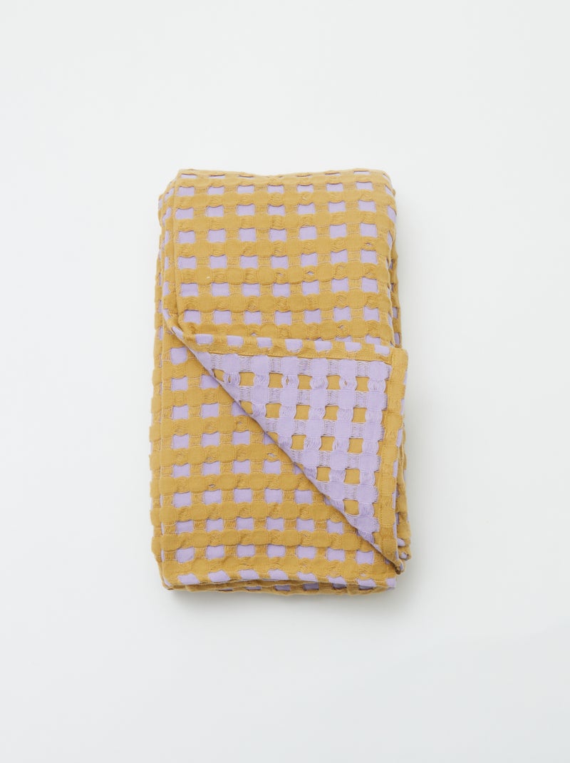 Manta bicolor com design em relevo (180 x 200 cm) VIOLETA - Kiabi