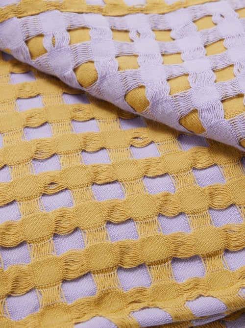 Manta bicolor com design em relevo (180 x 200 cm) - Kiabi