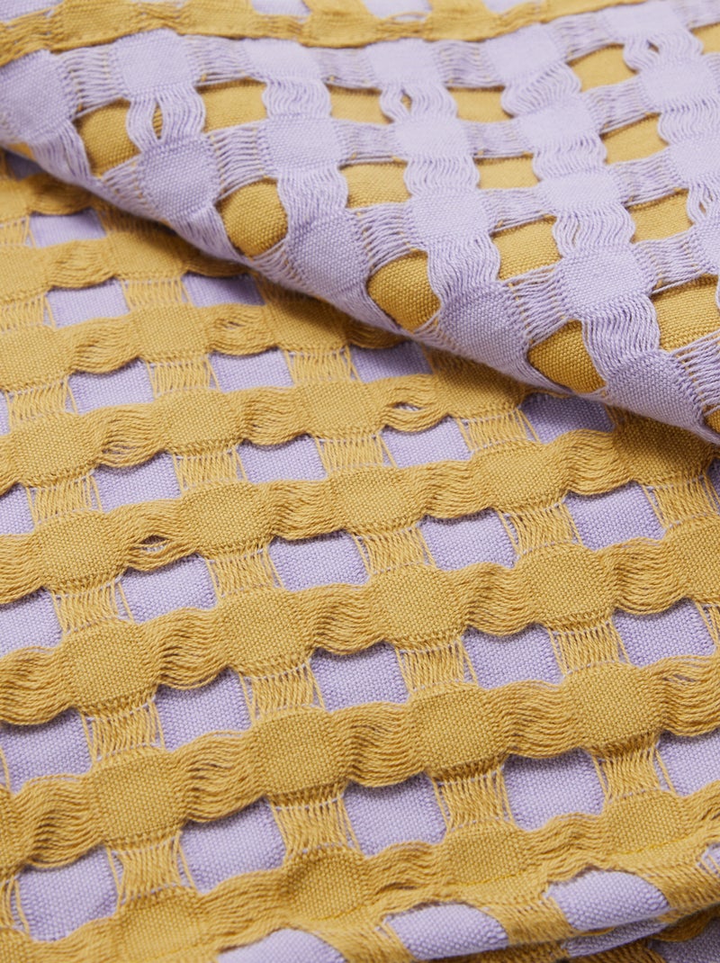 Manta bicolor com design em relevo (180 x 200 cm) VIOLETA - Kiabi