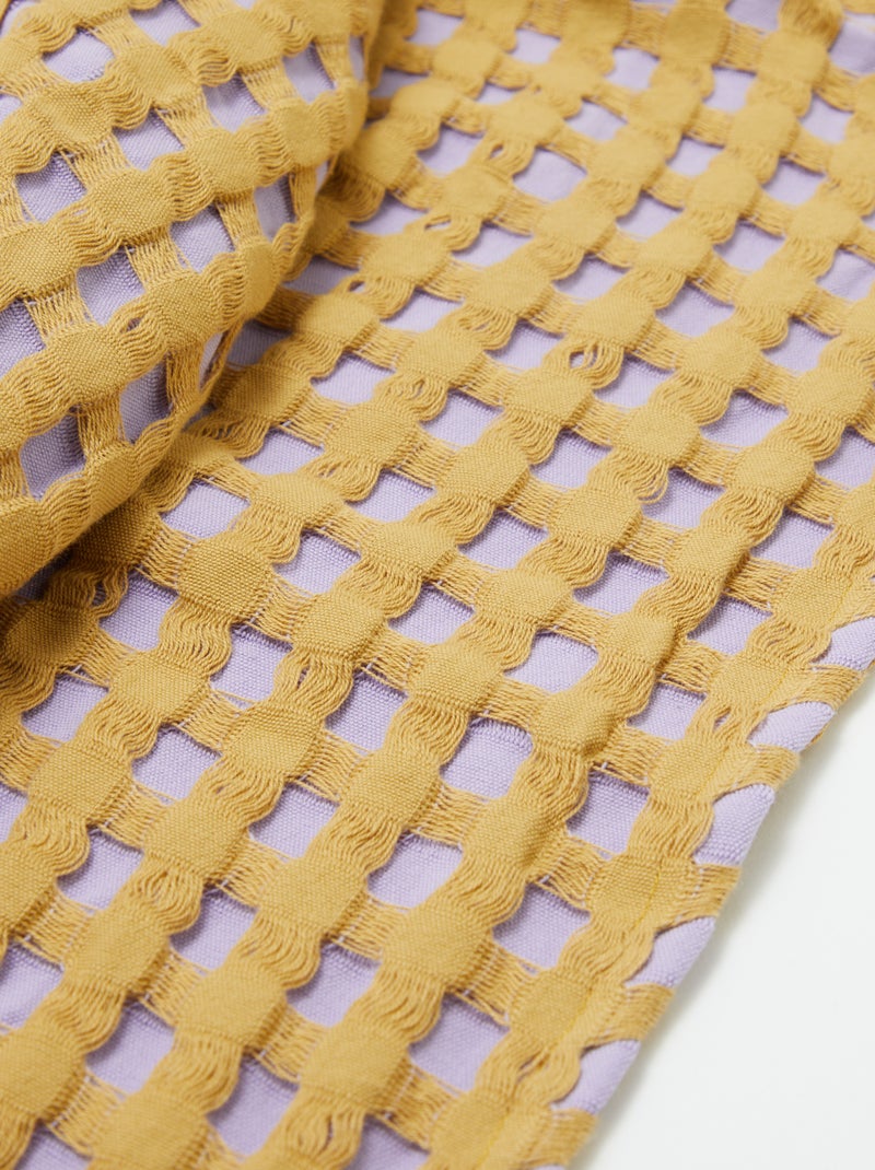 Manta bicolor com design em relevo (180 x 200 cm) VIOLETA - Kiabi