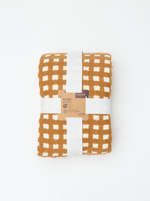 Manta bicolor com design gofrado (180 x 200 cm) - Kiabi