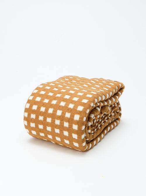 Manta bicolor com design gofrado (180 x 200 cm) - Kiabi