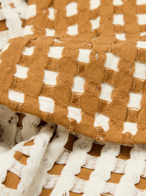 Manta bicolor com design gofrado (180 x 200 cm) - Kiabi