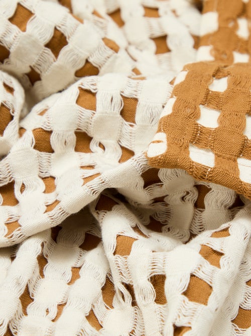 Manta bicolor com design gofrado (180 x 200 cm) - Kiabi