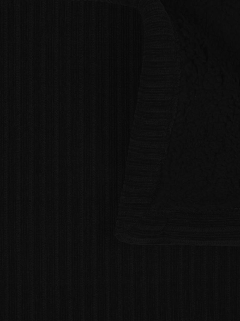Manta canelada ultra-suave Preto - Kiabi