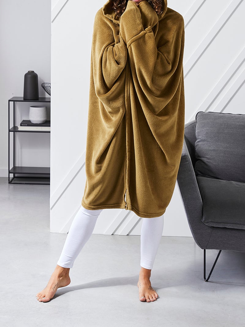 Manta com mãos e capuz MARROM - Kiabi