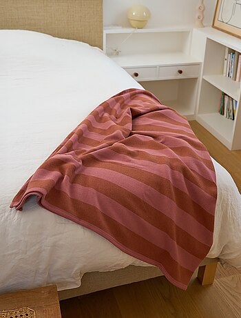 Manta de algodão às riscas - Kiabi Home