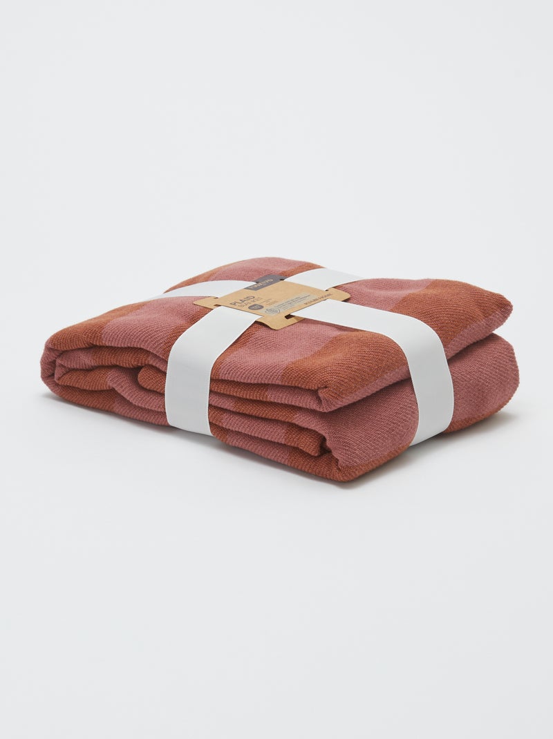 Manta de algodão às riscas - Kiabi Home ROSA - Kiabi