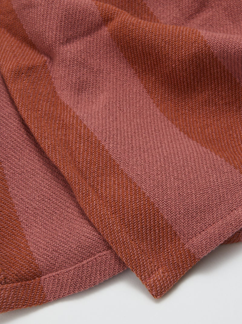 Manta de algodão às riscas - Kiabi Home ROSA - Kiabi