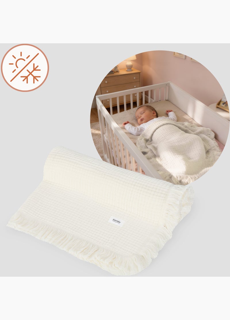 Manta de Algodão LIONELO - 70x100 cm - 100% Algodão - 280 g/m² Bege - Kiabi