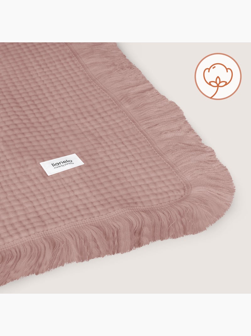 Manta de Algodão LIONELO - 70x100 cm - 100% Algodão - 280 g/m² Rosa - Kiabi