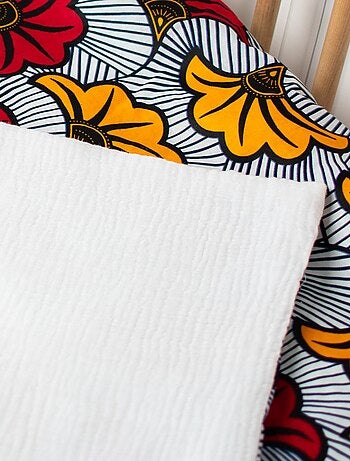 Manta de bebé reversível em wax e gaze dupla | sevira kids