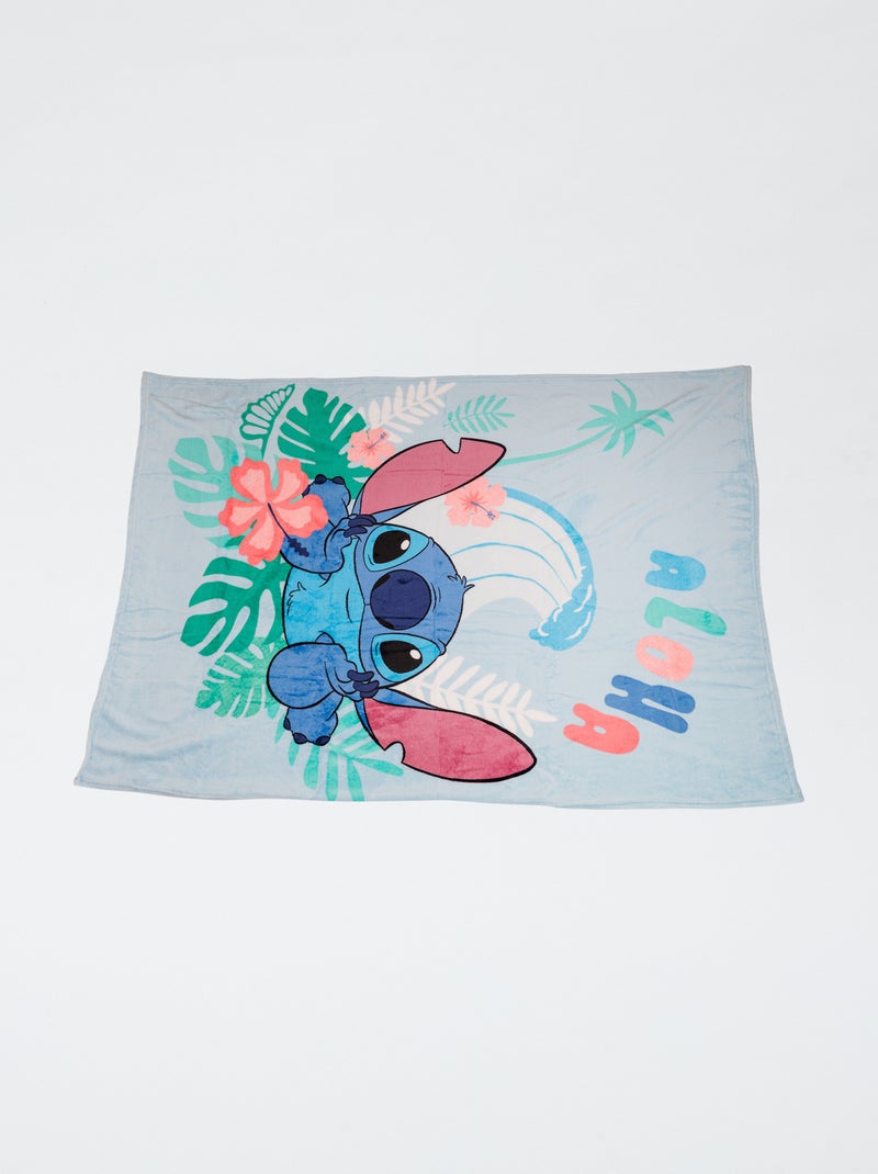 Manta de flanela 'Stitch' Azul - Kiabi
