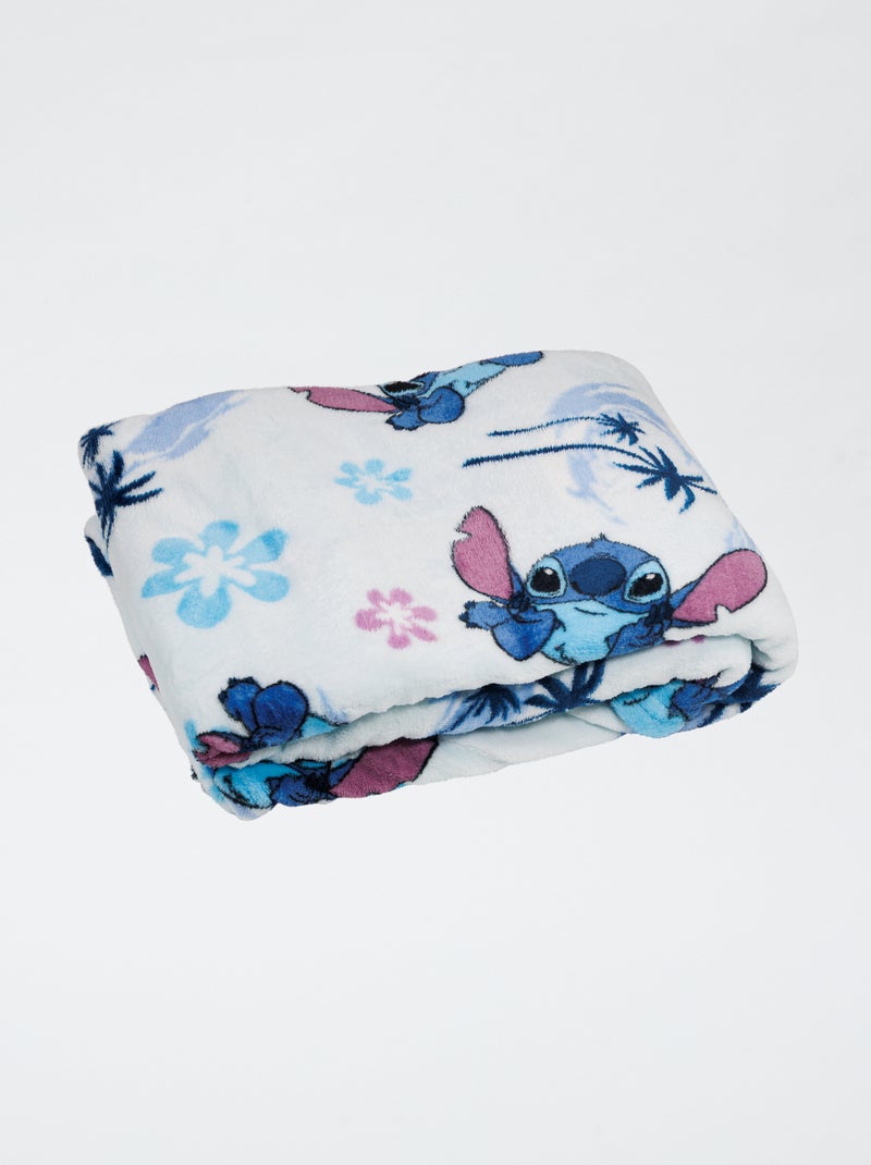 Manta de flanela 'Stitch' Azul - Kiabi