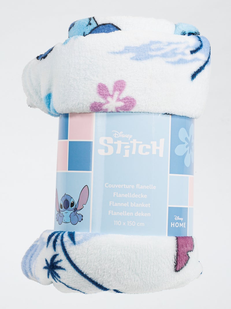 Manta de flanela 'Stitch' Azul - Kiabi