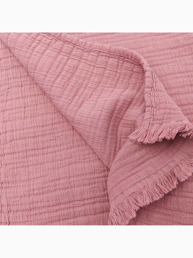 Manta de gaze de algodão acolchoada Rosa - Kiabi