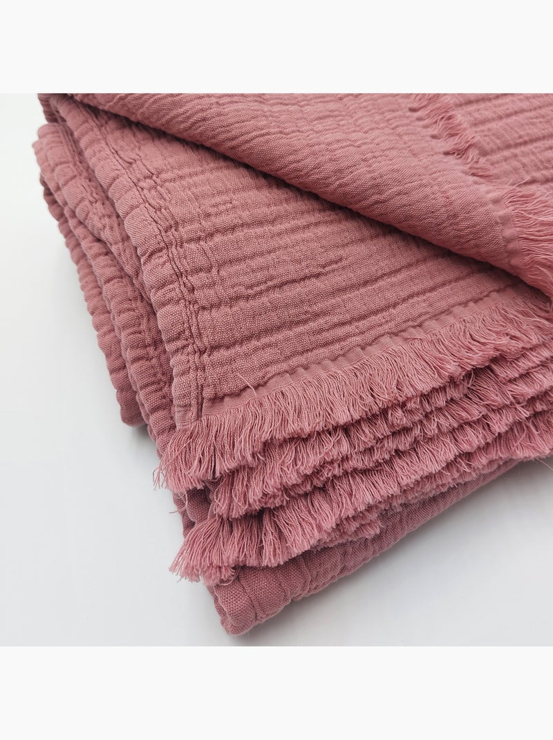 Manta de gaze de algodão acolchoada Rosa - Kiabi