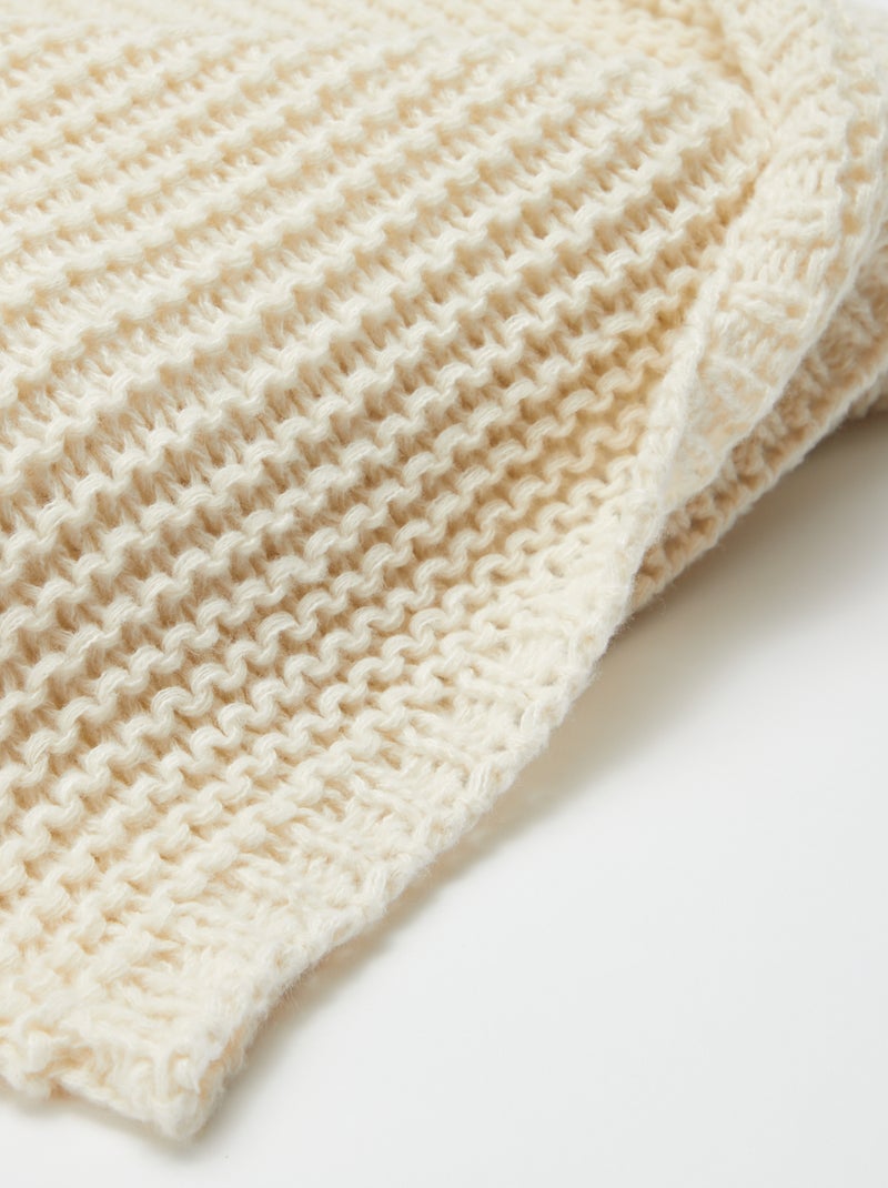 Manta de malha grossa - Kiabi Home Branco - Kiabi