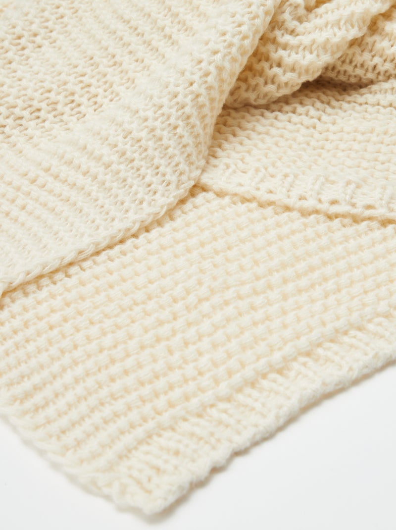 Manta de malha grossa - Kiabi Home Branco - Kiabi