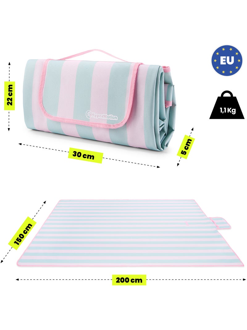 Manta de piquenique hypermotion 150 x 200 cm: impermeável, resistente e compacta Azul - Kiabi