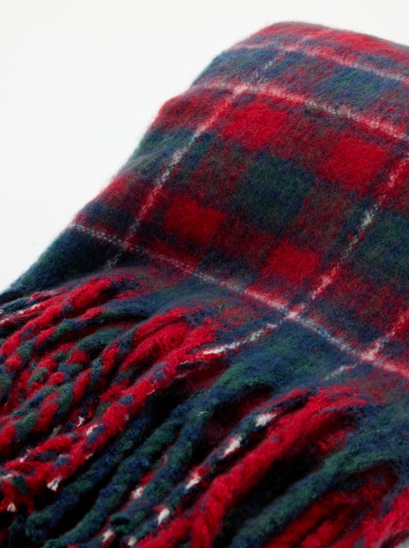 Manta de polar com padrão xadrez tartan - KIABI Home Vermelho - Kiabi